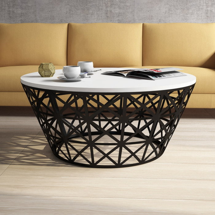 Hanah Home Stil Metal Ferforje - Blanco y Negro